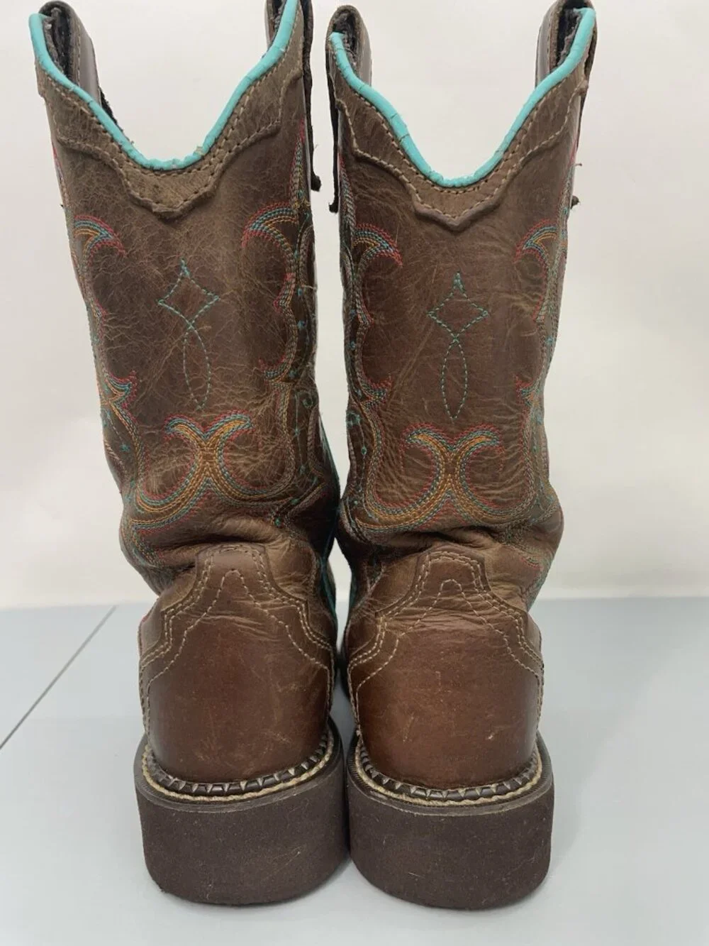 Justin Gypsy Raya Cowboy Boots Western Square Toe Distressed Brown Womens 7 - Picture 8 of 16